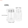 40 ml Mini botellas de vidrio transparente con tapa de rosca de plata Cubierta de aluminio 40cc Lindos tarros viales DIY CRAFT 24pcSHigh Cantidad