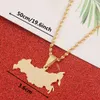 Stainless Steel Gold Plated Russia Map Pendant Necklaces The Russian Federation Charm Jewelry
