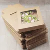 Kraft Paper Gift Packaging Boxes Wedding Birthday Food Snacks Packag med PVC -fönster 254 N25412206