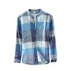 Hot Nouvelle Arrivée Hommes Marque De Mode Coloré Vintage Plaid Slim Fit À Manches Longues Coton Chemise En Lin Mâle Casual Mince Chemise Vêtements T200319