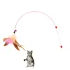 Pet Cat Teaser Toy Wire Dangler Wand Feather Plush Fish Caterpillar Interactive Fun Exerciser Playing Toy JK2012XB