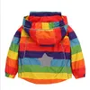 Épais Casual Enfants Vestes 12M-5Y Enfants Rainbow Manteaux Garçons Bomber Vestes D'hiver Bébé Filles Coupe-Vent Garçons Survêtement 201106