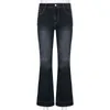 Низкая талия, джинсы Y2K, эстетические ретро 2000 -х годов милые джинсовые спортивные штаны Стрита мода Хараджуку повседневная каприская каприс Cuteandpsycho y220311