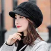 Inverno delle donne nuovo cappello lavorato a maglia spessa miscela di pelliccia di coniglio più velluto selvaggio sport all'aria aperta cap ragazza autunno solido controllo caldo cappello beanie Y201024