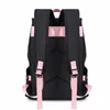 FengDong teenage girls school bags fashion black pink large school backpack waterproof book bag student girl luminous backpack LJ200918