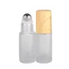 Glasklare gefrostete leere Flaschen 5 ml 10 ml Metallrollerkugel Holzmaserung Kunststoffparfümflasche Tragbare Fläschchen Reise Neuankömmling 2js G2