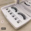 100% handgjorda 8pcs 3d faux mink ögonfransar magnetiska falska ögonfransar med naturliga ögonfransar pincett akryl låda för dropshipping