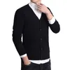 Automne et hiver Pure Cotton Version coréenne Pour fond en V Col V Hommes Vêtements pour hommes Cardigan pour hommes