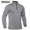 TACVASEN Spring/Fall Thermal Sports Sweater Men's 1/4 Zipper Tops Breathable Gym Running T Shirt Pullover Male Activewear 220309