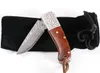 New Small Damascus Pocket Folding Knife VG10 Damascus Steel Blade Red shadow wood Handle EDC Knives With Nylon Bag