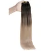 In evidenza Clip nelle estensioni dei capelli umani Balayage colore 1b nero naturale che sfuma in 18 biondo cenere Ombre clip sull'estensione 120g89050739