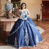 navy blue plus size ball gowns