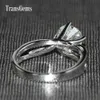 Transgems Ring 14K White Gold Center 1,5CT 7,5 mm F Färg Utmärkt CUT -förlovningsring för kvinnor Bröllop Y200620