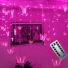 Stringi 3.5m Motyl LED Zasłony Lights Christmas Garland String Fairy Na Wakacje Wedding Party Home Year Decoration