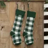 Santa Claus Present Plaid Stocking Sticka julstrumpor Juldekorationer Plaid Socks Barn godis Presentförvaring Väskor EEA2145