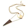 CHICVIE nouveautés Triangle en bois pendentif couches colliers Femme Vintage accessoires colliers pendentifs pour femmes SNE1700276451337