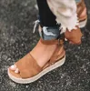 LTARTA Damlası Satış Büyük Boy Yaz Yeni Muffin Toka Sandalet Kadın Leopar Kenevir Halat Dokuma Yumuşak Topuk Kalın Topuklu Ayakkabı Hykl-A