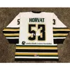 Real Men real Full broderie # 53 BO HORVAT Game Worn London Knights 2013-14 OHL Season Jersey ou personnalisé n'importe quel nom ou numéro HOCKEY Jersey