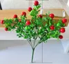 Simulato 5 forchette di piccolo bouquet di frutti rossi per una generazione di decorazioni per la casa di piante simulate di eucalipto