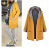 가을 플러스 사이즈 Loose Coat Womens Long Coats 한국어 스타일 레이디 자켓 Abrigos Mujer Elegante L-5XL 201028