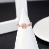 Fashion Love Jewelry S925 Sterling Silver Ring Lady's Opening Diamond Ring Rose Gold Letter t Wedding