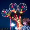 LED Luminous Balloon Rose Bouquet item Transparent Bobo Ball Rose Valentines Day Gift Birthday Party Wedding Decoration Balloons E7890196