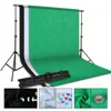 FreeShipping Photo Studio LED Softbox Lighting Kit Boom arm Background Support Stand 3 Color Green Backdrop for Photography Video Shooting