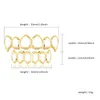 New Smooth Gold Silver Plated Teeth Grillz 6 Top & Bottom Faux Dental Tooth Braces Grills Men Lady Hip Hop Rapper Body Jewelry229K