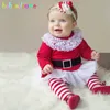 2 Stück/3–24 Monate/Weihnachten Baby Mädchen Jungen Kleidungssets 1. Geburtstag Outfit Langarm T-Shirt + Hosen Neugeborene Kleidung BC1547 210309