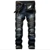 Denim Designer Hole Jeans Högkvalitativ rippad för män Storlek 28-38 40 2021 Autumn Winter Plus Veet Hip Hop Punk Streetwear