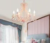 Комната принцессы люстра Детская комната спальня девушка розовая хрустальная лампа