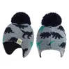 Maluch Kapelusz Dziany Dziecięce Kapelusze Ucha z Szalikiem Noworodka Pompon Czapka Zestawy Sets Winter Boys Bonnet Kids Akcesoria 4 Kolory DW5973