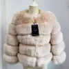 S-3XLミンクコート女性2020冬トップファッションピンクのファックスファーコートエレガントな厚いアウターウェア偽の毛皮の女性のジャケット