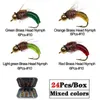 24-117 stks Vliegvissen Vliegen Assortiment Waterdichte Doos Droge / Nat Nimfen Streamer Trout Bass Lure 220221