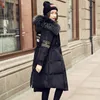 100% White Duck Down Fashion Pike Wind Jacket midja var tunn koreansk version av Natural Fur Collar Ladies 201103