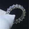 Choucong Brand Not Couple Anneaux Luxury Bijoux 925 STERLING Silver Princess Cut White Topaz Large Diamond Women Wedding Bridal Ring Set 221E