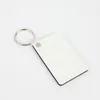 Keychain Keyring Sublimation Blank nyckelringar MDF Square Trä nyckelringar Termisk överföring Dubbelsidig nyckelring Ring DIY Tillbehör Present 2021