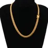 8mm 10mm 12mm 14mm 16mm Miami Cuban Link Chains Rostfritt stål Mens 14K guldkedjor Högpolerad punk trottoarkant 264E6504371