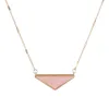 High Quality Triangle Shape Pink Crystal Lapis Lazuli Pendant Necklace for Women Gift