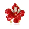 Shiny Enamel Rose Flower Brooches For Women Corsage Crystal Rhinestone Epoxy Flowers Pins Wedding Party Bridal Brooch Bouquet Jewelry Gifts