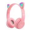 P47M Wireless Handy Ohrhörer LED Blitzlicht Niedliche Katze Ohr Bluetooth-kompatibel Kopfhörer Faltbare Tragbare Gaming Headsets Mädchen Geschenk