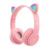 P47M Wireless Wireless Telefon komórkowy Słuchawki LED Flash Light Cute Cat Ear Bluetooth Słuchawne Składane Składane Przenośne Gaming Słuchawki Girl Gift