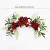 Centrotavola di fiori artificiali fatti in casa rosso bordeaux, centrotavola per matrimoni, decorazioni per feste, fila di fiori, ghirlanda di Natale regalo Y201020