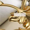 Anpassad väggmålning Bakgrund 3d Soft Package Golden Mönster Europeisk stil Vardagsrum TV Bakgrund Väggpapper Heminredning Blomma