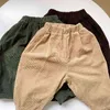 MILANCEL automne enfants vêtements pantalons en velours côtelé solide garçons pantalons filles coréennes cheville longueur pantalon 211224