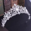 KMVEXO European New Handmade Cute Pink Crystal Beads Crown Bride Hair Jewelry Wedding Tiaras Diadem Headdress Headpieces Y2004094153558