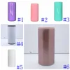 DIY Heat Sublimation Skinny Tumbler 12oz Can Cooler Rvs Thermos Bier Cola Slim Straight Water Bottle Sea Shipping ZZC3769