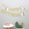Bayrak çocuk doğum günü mutlu mektup afiş unicorn çiçek çekerek flaş tozu falgs bebek bir yaşındaki oda aranjmanı 3 88sh P1