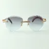Clássico XL Diamond Sunglasses 3524027 com pavão natural óculos de braços de madeira, vendas diretas, tamanho: 18-135 mm