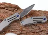 Hoge kwaliteit Damascus Flipper vouwmes VG10 DAMASCUS Steel Blade TC4 Titanium legering Handvat Gift Messen met doos